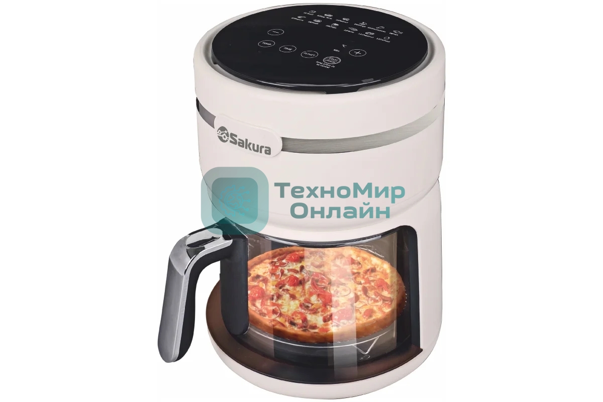 Аэрогриль Sakura SA-7682W черный, 1200 Вт, 3 л, сенсор, 12 программ