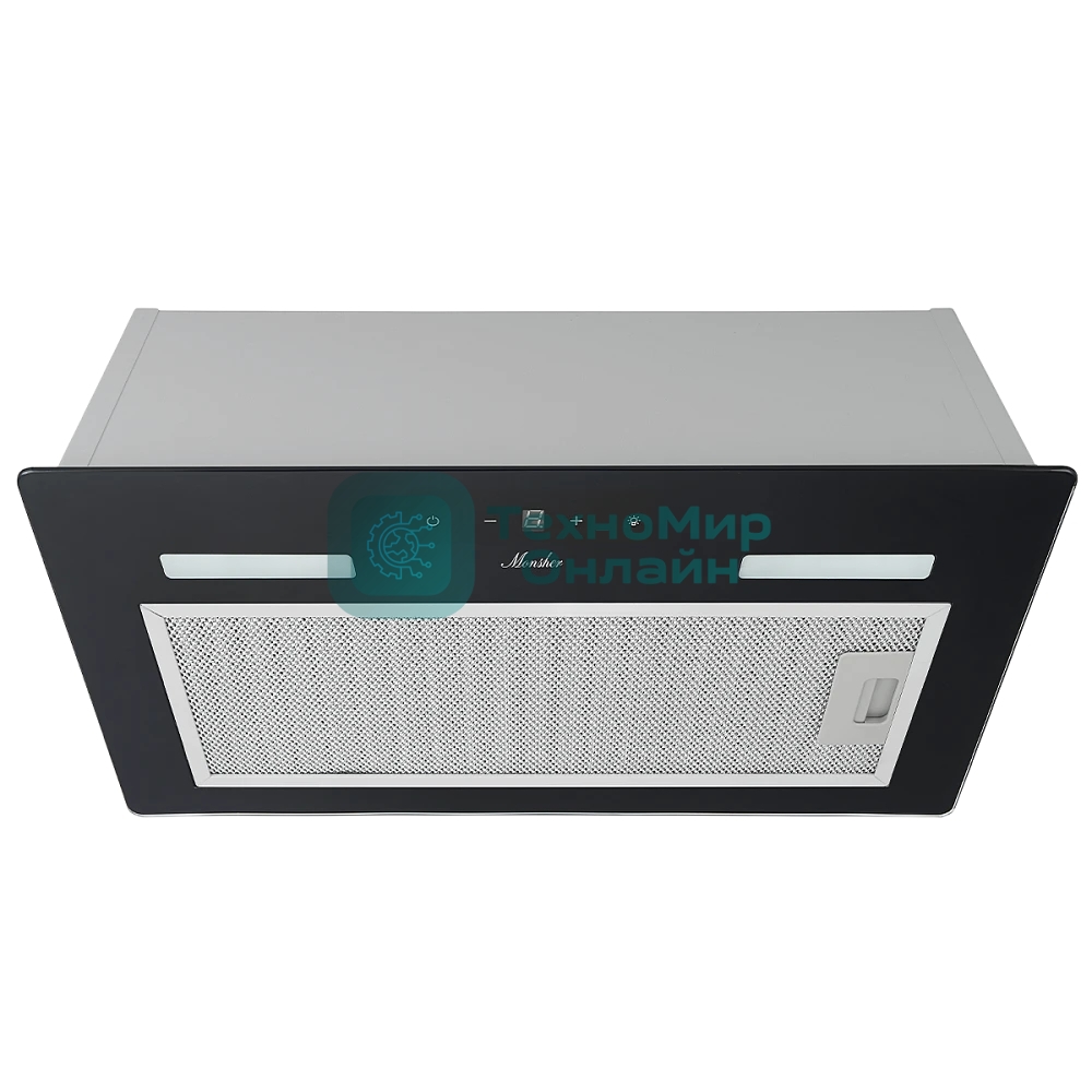 Встраиваемая вытяжка Monsher MASSY 60 Noir, 52 см, сенсорное управление, 3 скорости, 650 м3/ч, LED освещение, таймер, черный