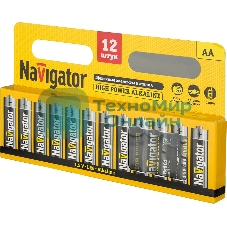 Элемент питания алкалиновый Navigator AA/LR6 NBT-NE-LR6-BP12 (блист.12шт)