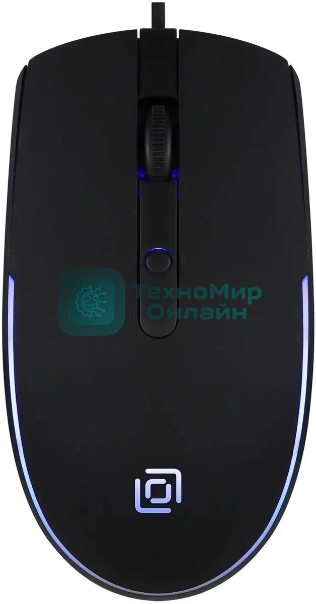 Мышь проводная Oklick 100M черный, 1600 dpi, USB, кнопки - 4