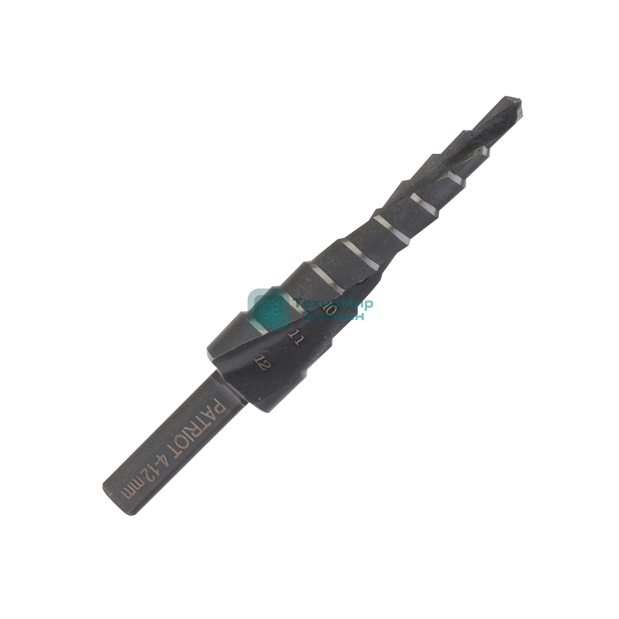 Сверло PATRIOT EXPERT по металлу ступенчатое 4-12 мм, Р6М5, упаковка блистер