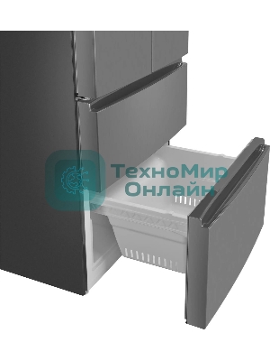 Холодильник Maunfeld MFF180NFSE01 нержавеющая сталь трехкамерный 224/113л морозилка снизу, No Frost