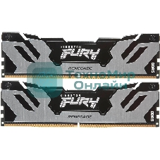 Оперативная память Kingston Fury Renegade, DDR5, 32Gb (2x16Gb), 7200MHz, CL38, DIMM, с радиатором, серебристый/черный