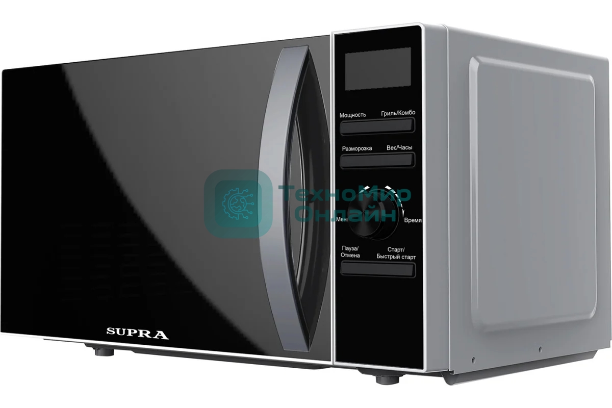 Микроволновая печь SUPRA 20TSG55 серебристый, 20 л, 700 Вт, переключатели - поворотный механизм/кнопки