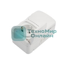 Блок из 2 розеток горизонтальный Kranz Mini OG открытой установки с заземлением, керамика, IP54 белый