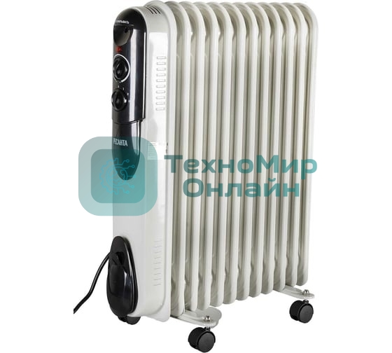Обогреватель масляный Ресанта ОМПТ-12Н (11 секций) белый, 2500 Вт, 25 м2, термостат 67/3/5