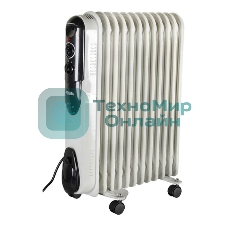 Обогреватель масляный Ресанта ОМПТ-12Н (11 секций) белый, 2500 Вт, 25 м2, термостат 67/3/5