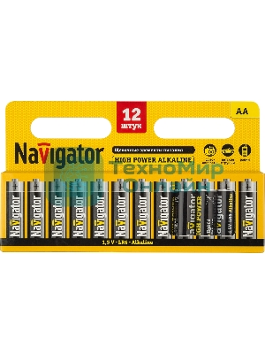 Элемент питания алкалиновый Navigator AA/LR6 NBT-NE-LR6-BP12 (блист.12шт)