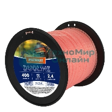Леска Duoline D 2,4 мм L 400 м (скрученный квадрат, двухцветная, красная жила) 240-400-6
