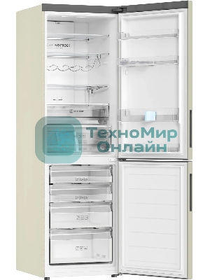 Холодильник Haier C2F636CCRGU1 бежевый, двухкамерный, 256/108л, морозилка снизу, No Frost