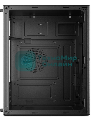 Компьютерный корпус CBR mATX Minitower V865, без БП, 1хUSB 3.0, 2хUSB 2.0, HD Audio+Mic, Digital Screen, черный