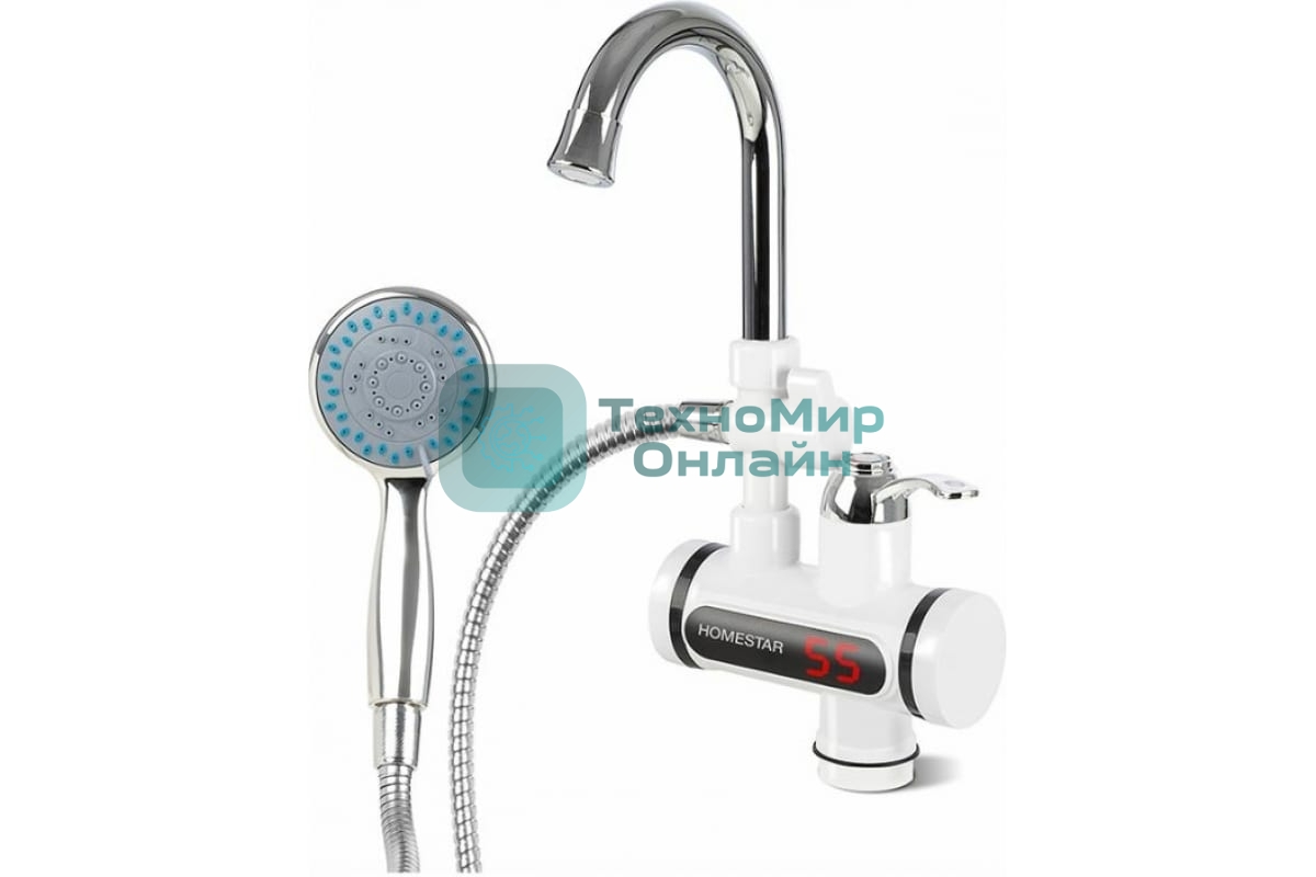Водонагреватель Водогрей проточный кран+душ HOMESTAR HS-0113D
