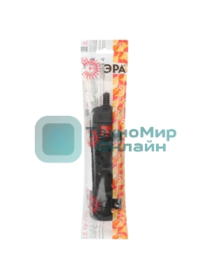 Колодка удлинителя ЭРА KX-3es-B 3 розетки с заземлением с выключателем черная