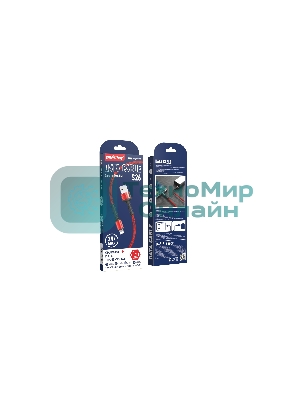 Кабель Smartbuy (iK-512-S26r) S26 Lightning красн., 3 А,PD,нейл.,1 м