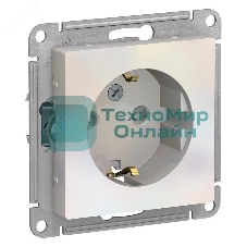 Механизм розетки 1-м СП AtlasDesign с заземл. защ. шторки 16А жемчуг SchE ATN000445