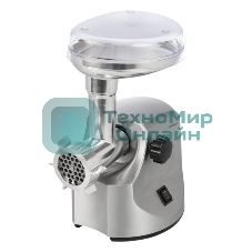 Мясорубка электрическая Centek CT-1606 серебиристый, 3000 Вт, 3.0 кг/мин, реверс, металлический лоток, насадки - 5