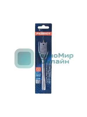 Сверло PATRIOT по дереву перовое 22 мм х 150 мм, 1 шт в блистере