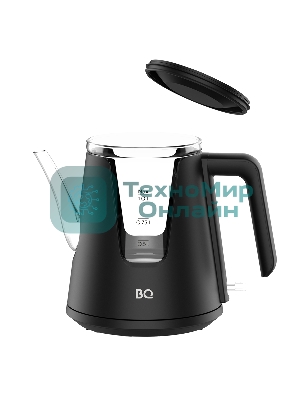 Чайник электрический BQ KT0046DW черный, 2200 Вт, 1л