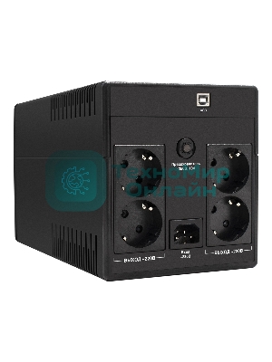 Источник бесперебойного питания ExeGate EP285490RUS SpecialPro UNB-1200.LED.AVR.EURO.RJ.USB 1200VA/750W, LED, AVR, 4 евророзетки, RJ45/11, USB, черный