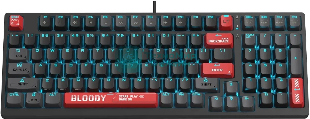 Клавиатура проводная A4Tech Bloody AT98 USB черный/красный