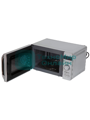 Микроволновая печь Pioneer MW229D серебристый, 20 л, 700 Вт, переключатели - кнопки, поворотный механизм