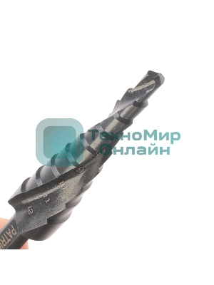 Сверло PATRIOT EXPERT по металлу ступенчатое 4-12 мм, Р6М5, упаковка блистер