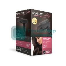 Фен Scarlett SC-HD70IT15 черный, 1800 Вт, компактный, ионизация
