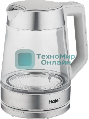 Чайник электрический Haier HK-501 1.7л. 2400Вт серый корпус: стекло/пластик (TD0036930RU)