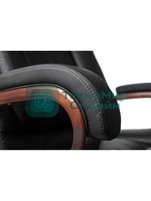 Кресло Бюрократ T-9925WALNUT/BLACK черный, кожа