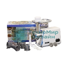 Мясорубка электрическая RENOVA MG200-R1WL белый, 2000 Вт, 2.0 кг/мин, реверс, защита от перегрузки, металлический лоток, насадки - 8