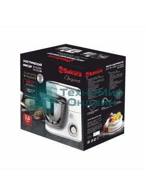 Миксер планетарный Sakura SA-6332W ELEGANT, белый