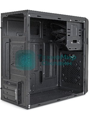 Компьютерный корпус Minitower ExeGate BA-309-UNS500 (mATX, БП UNS500 с вент. 12см, 2*USB, HD аудио, черный)