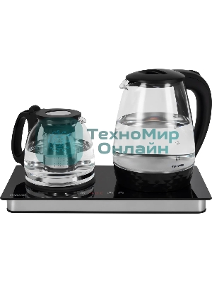 Чайник электрический Starwind SKG4044 1.8 л, 1800 Вт, черный/серебристый корпус: стекло