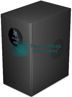 Компьютерный корпус CBR mATX Minitower V865, без БП, 1хUSB 3.0, 2хUSB 2.0, HD Audio+Mic, Digital Screen, черный