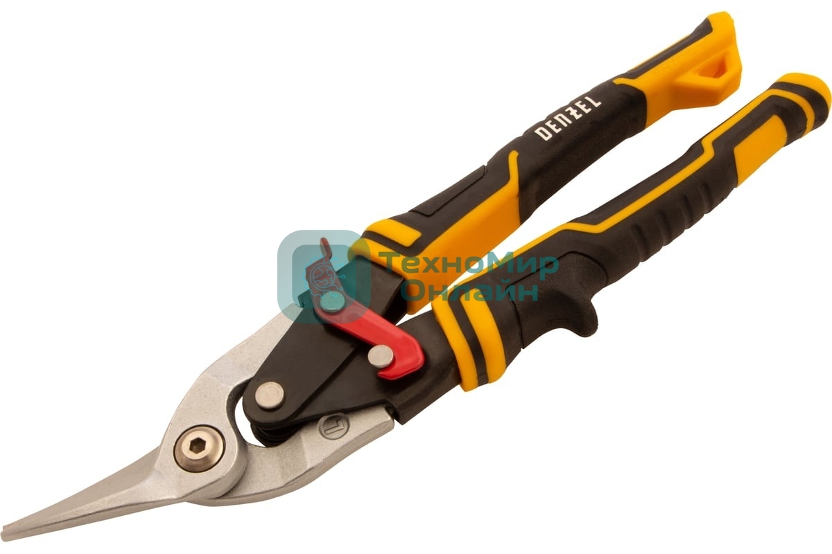Ножницы по металлу Denzel 270 мм, прямой и левый рез,сталь-СrMo, трехкомп.рук-ки