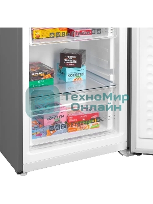 Холодильник Maunfeld MFF195NFIX10 нержавеющая сталь двухкамерный 252/98л морозилка снизу, No Frost