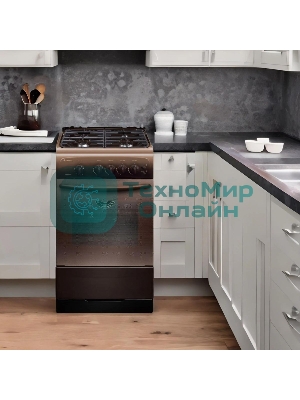 Плита газовая Gefest CG 50M04 K83 коричневый, конфорок 4 газовых, духовка 42 л, 50 см x 85 см x 57 см