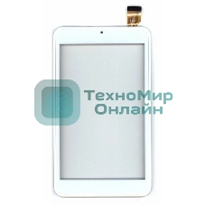 Сенсорное стекло (тачскрин) для Евросеть E-TAB 7.11, белое с рамкой