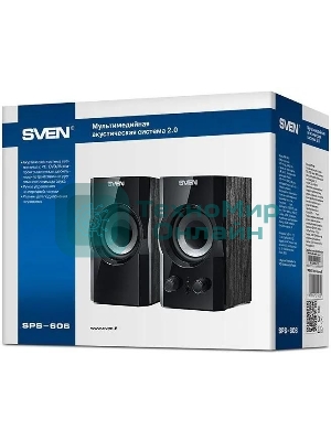 Акустическая система SVEN SPS-606, черный, акустическая система 2.0 (мощность 2x3 Вт(RMS))