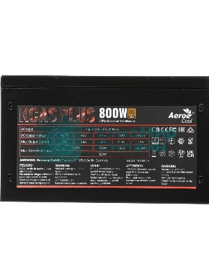 Блок питания Aerocool/Formula KCAS-800W, 800Вт, PLUS 80 PLUS Bronze, 120мм, черный
