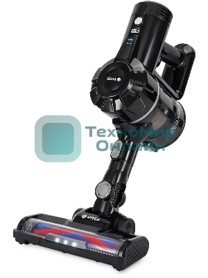 Пылесос вертикальный Vitek Starlight VT-8143 черный/серебристый, питание от аккумулятора, 35 Вт, уборка сухая, пылесборник 0.6 л, работа от АКБ max 30 мин