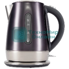 Чайник электрический Hyundai HYK-S7777 1.7 л, 2200 Вт, графит/серебристый корпус: металл