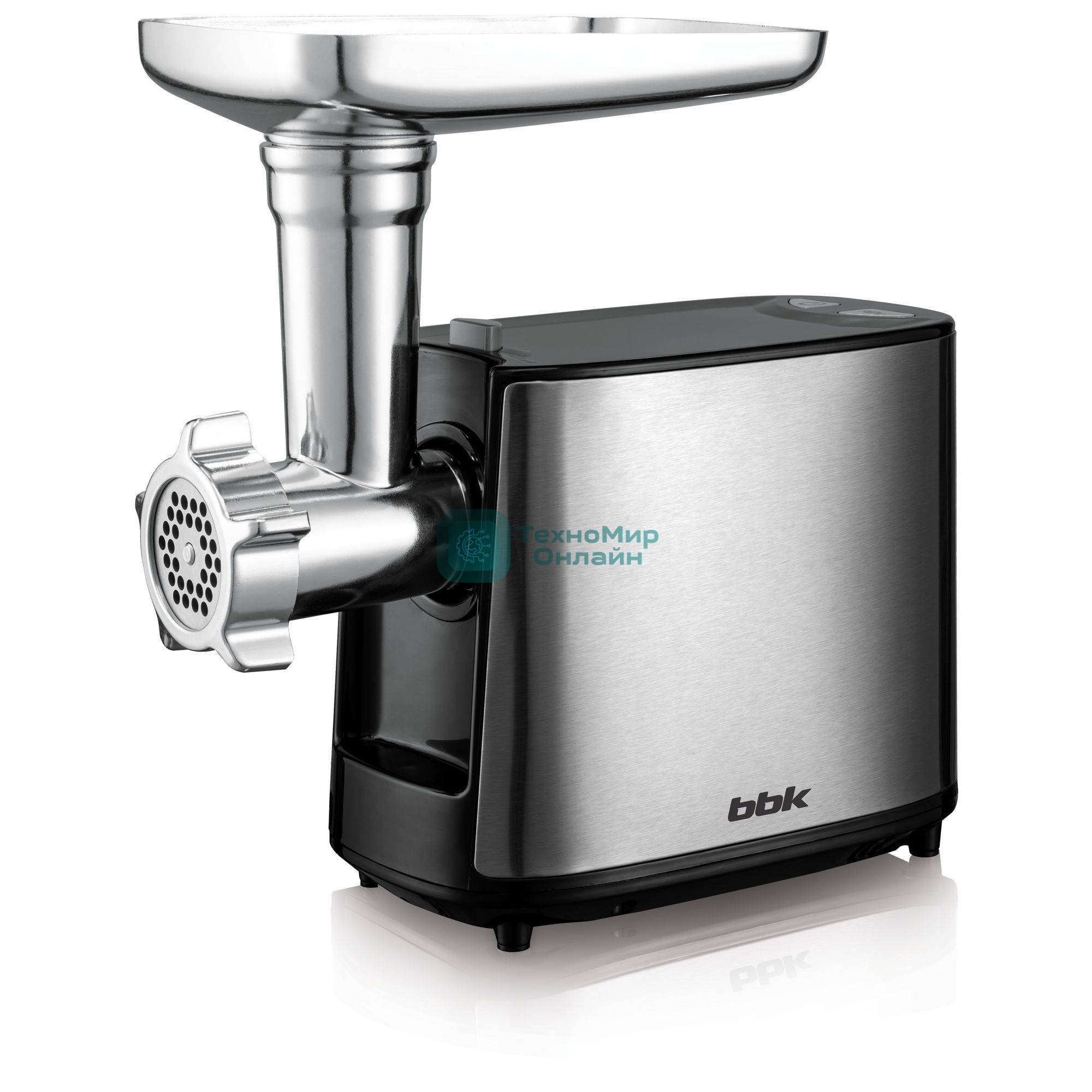Мясорубка электрическая BBK MG1801 металл/черный, 1800 Вт, 2.0 кг/мин, реверс, защита от перегрузки, металлический лоток, насадки - 4