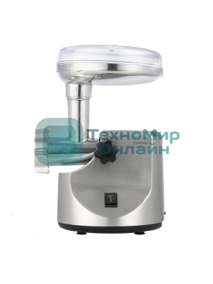 Мясорубка электрическая Centek CT-1606 серебиристый, 3000 Вт, 3.0 кг/мин, реверс, металлический лоток, насадки - 5