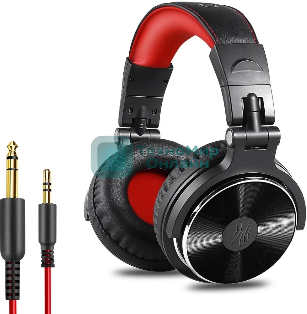 Гарнитура OneOdio Studio Pro 10 черный/красный, проводная, 3.5 мм