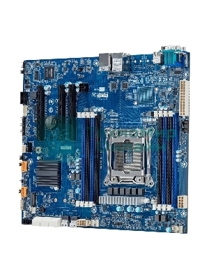 Материнская плата серверная Gigabyte MF51-ES2, LGA 2066, Intel C422, 8xDDR4 ECC, 8xSATA, 1xM.2, 3xPCIe 3.0 x16, 1xVGA, 2x 1Gb LAN, 2xUSB-A 2.0, 2xUSB-A 3.2 Gen 1, SSI-CEB
