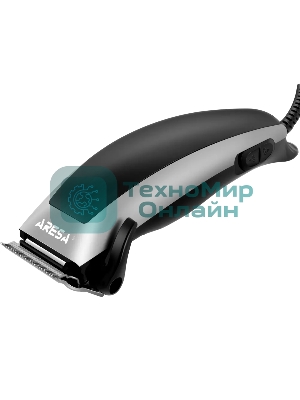 Машинка для стрижки ARESA AR-1803(Мощность 8 Вт. Регулируемая длина лезвия. 4 сменные насадки: 3, 6, 9 и 12 мм. Аксессуары: щеточка для чистки лезвия, расческа, масленка, ножницы.)