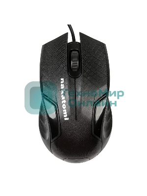 Мышь проводная Nakatomi MON-06U черный, 800 dpi, USB, кнопки - 3
