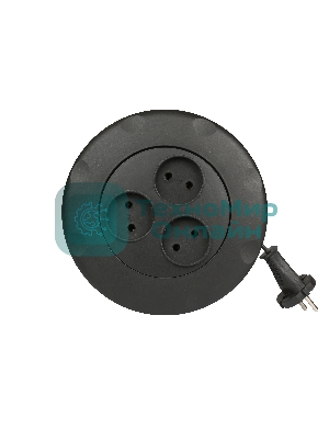 Удлинитель-рулетка Smartbuy (SBE-10-3-03-B) - 3 гнезда 3 метра (10А/2,2 кВт) круглый черный