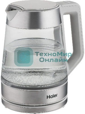 Чайник электрический Haier HK-501 1.7л. 2400Вт серый корпус: стекло/пластик (TD0036930RU)